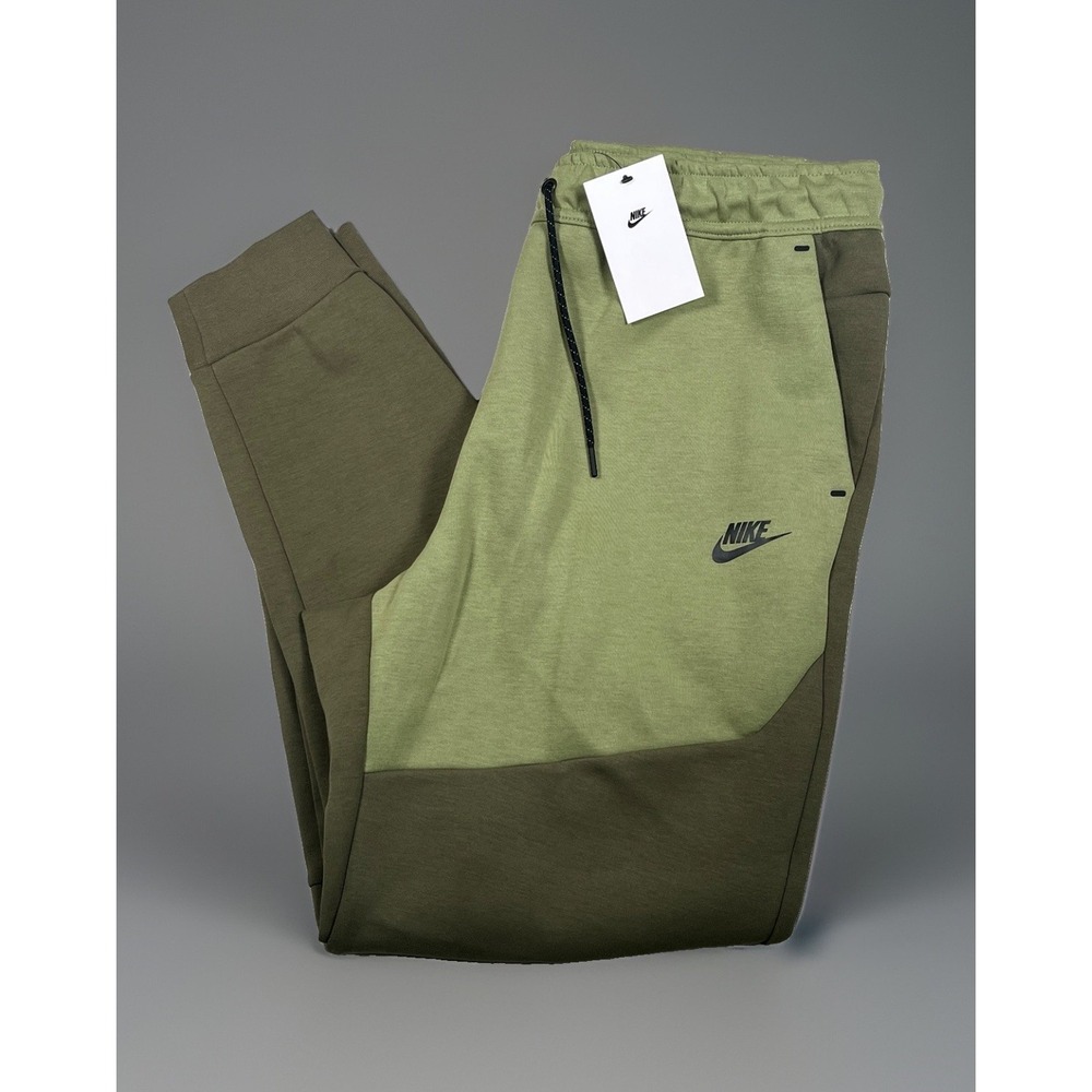 NWT Nike Mens Tech Fleece Joggers Sweatpants Olive Green Slim Tapered XL 29"